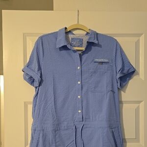 Vineyard Vines Blue Striped Short Sleeve Dress/Beach Cover Up